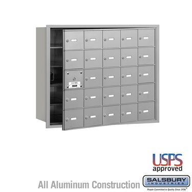 4B+ Horizontal Mailbox - 25 A Doors (24 usable) - Aluminum - Front Loading - USPS Access